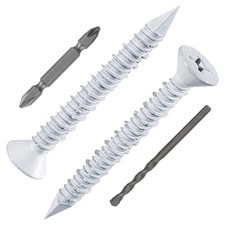 30 Pcs 3/16"x11/4 White Concrete Screw Anchor White Flat Head For Anchoring To