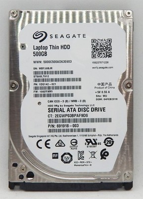 500GB 2.5'' SATA HDD Seagate Laptop Thin HDD mdl:ST500LT012 sn:WBYJ0BJR