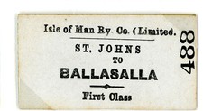 Railway Ticket Isle of Man 1st Class Single St Johns - Ballasalla