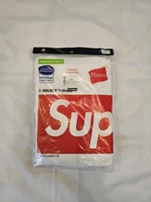 Hanes Supreme Tagless Tees White SMALL 3-Pack Cotton Crew Neck S23