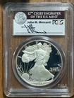 1986-S $1 Silver American Eagle PCGS PR70DCAM - John M. Mercanti Signature