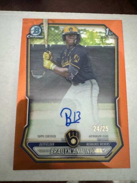 2026 Bowman Chrome Brailyn Antunez True Orange Refractor Auto Rookie RC #24/25