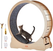 Wooden Cat Exercise Wheel 52" Large Cat Treadmill Wheel for Indoor Cats