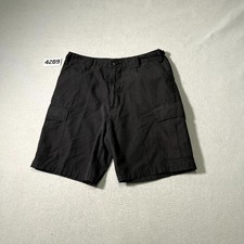 Military Cargo Shorts Mens Small Black Ripstop Casual Hiking Camping Outdoor