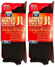 2 Pair, Men's Thick Heated Thermal Socks Keeps Feet Warmer 3.1 TOG Size: 10-13.