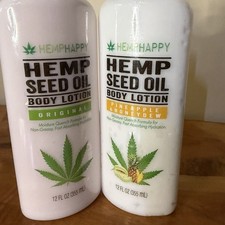 New Lot 2x HempHappy Hemp Seed Oil Body Lotion 12 fl oz Original  Pineapple