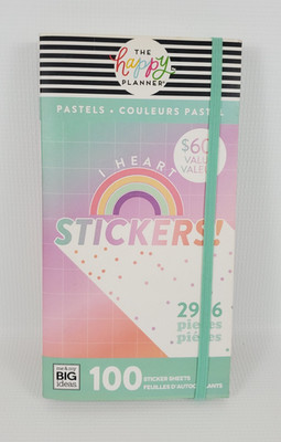The Happy Planner I Heart Stickers Pastel Jumbo Sticker Book 2956 pcs 100 pg
