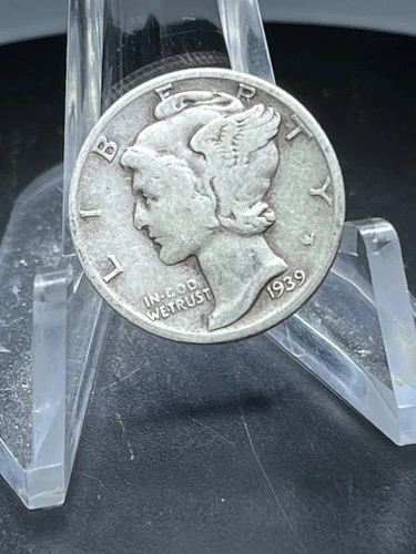 1939 D  Mercury Dime circulated 90% Silver Fine  # PS161
