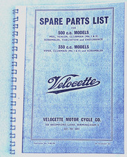 1971 Velocette 350 and 500 cc Models Spare Parts List Book F.482/7R