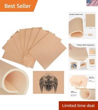 3mm Tattoo Practice Skins - 10-Pack Professional Thick Silicone Sheets 6"x8" ...