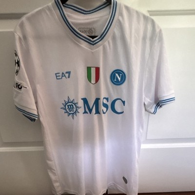 Napoli Away Politano #21 Soccer Jersey White UEFA Champions League Men s Large