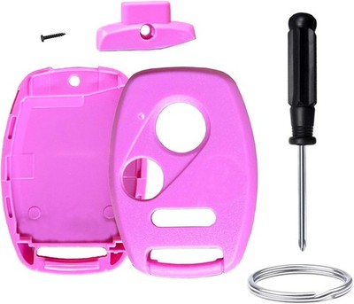 Replacement Key Fob Shell Case with 3 Buttons in Pink for Keyless Entry Remote
