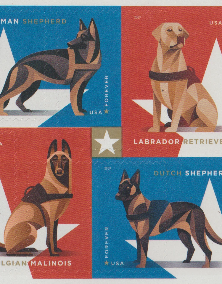 US EFO ERROR Stamps: #5408a Military Working Dogs: Rare, huge die cut shift! MNH - Image 2 of 3
