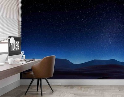 3D Mountain Starry Sky Night Scene Wall Murals Wallpaper Murals Wall Sticker