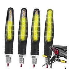4PCS Motorcycle Turn Signals, Ultra-Bright 12V Front Rear LED Turn Yellow