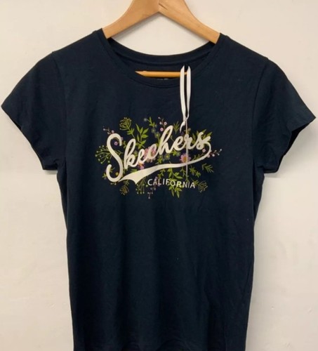 Skechers Womens Graphic T-Shirt, Navy, Size Medium New With Tags - Picture 1 of 4