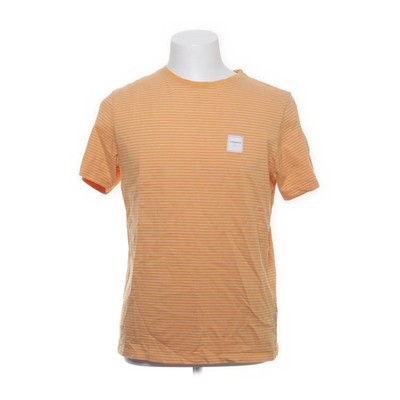 Lindbergh White, T-shirt, Größe: M, Gelb/Weiß, Baumwolle, Streifen, Herren #RcB