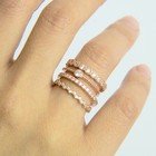 Dainty Rose Gold Plated Solitaire CZ Stack Ring Eternity Bridal Band .925 Size 4 — photo 8