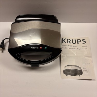 Krups 653 Waffle Chef Compact 2 Slice Belgian Waffle Maker w/Manual
