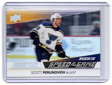 2021-22 Upper Deck Credentials Speed of the Game Rookies Scott Perunovich St.