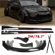 For Hyundai Veloste Front Bumper Lip Splitter Glossy Black Red Body Kit Side