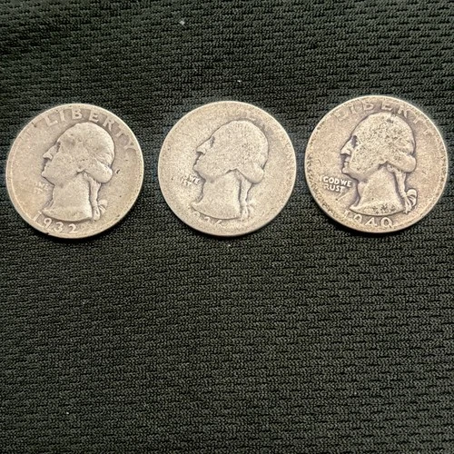 Liberty Quarters 1932, 1936, 1940 Philadelphia Mint 90% Silver