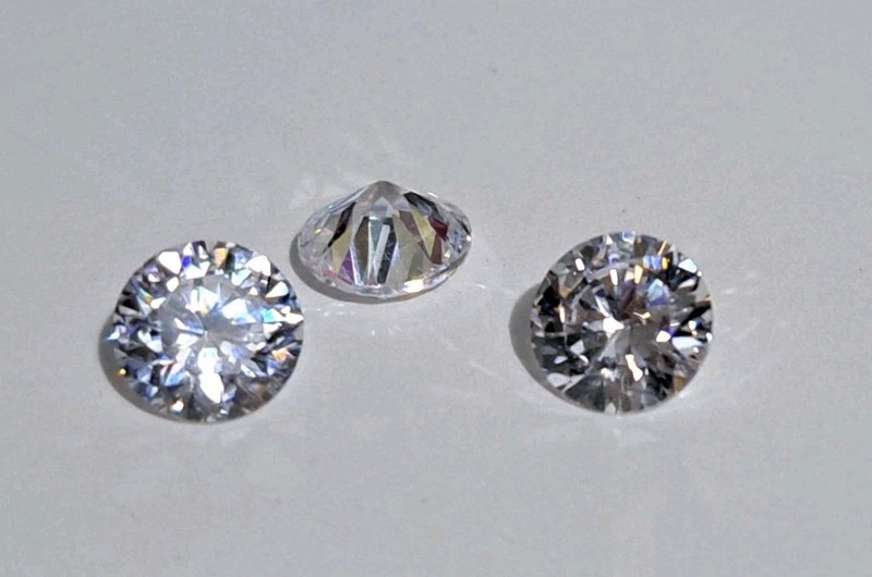 Lot of 3 Round 8mm Cubic Zirconia CZ Loose Gemstones