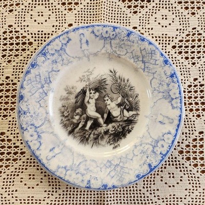 French antique Creil et Montrose risaille plate #299e47
