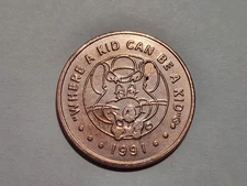 Chuck E. Cheese Game Token - Copper Tone, 1991
