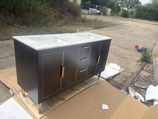 1500mm Dukes Vanity Unit with Carrara Marble Top - Black & Gold