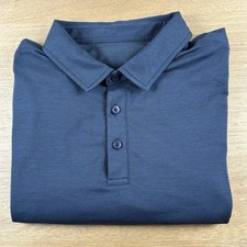 LULULEMON Evolution S/S Blue Wicking Stretch Polo Workout Golf Shirt M NEW