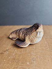 Vtg WALRUS Figure 1991 Educational Toy Realistic Animal Brown Plastic 5" Diorama