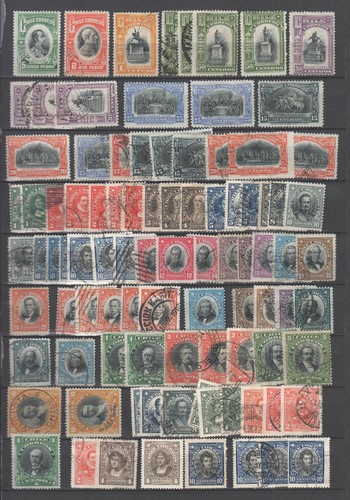 Chilenische Briefmarken , Lot mit alten Dubletten