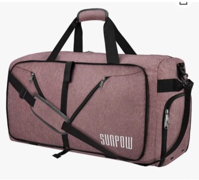 SUNPOW Lt Weight Foldable Gym Duffel Travel Bag 65 L Weighs 1.5 Lbs
