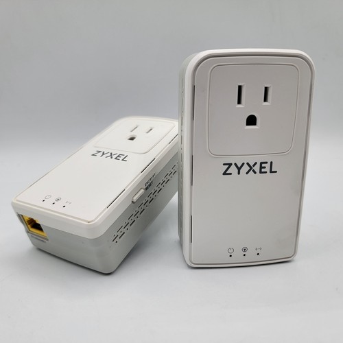 Zyxel 2400 Powerline Ethernet Kit 2 Adapters Model PLA6456 Plug & Play Tested