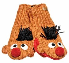 Sesame Street Knitwits Little Kids' Ernie Knit Wool Mittens Gloves 4-9 YRS OLD 