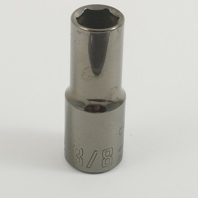 3/8" Deep Socket 3/8" Drive CRAFTSMAN Gunmetal Chrome 6 Point #81-863