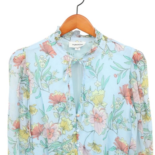 Yumi Kim Love Always Dress in Best Wishes Blue Floral Long Sleeve M - Picture 4 of 7