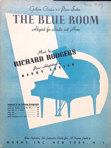 The Blue Room Sheet Music Advanced Piano Solo Richard Rodgers Henry Levine
