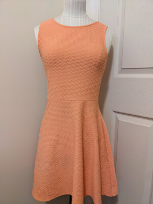 Stylish H&M Divided peach women A Line stretch summer Dress Sz 8 | eBay