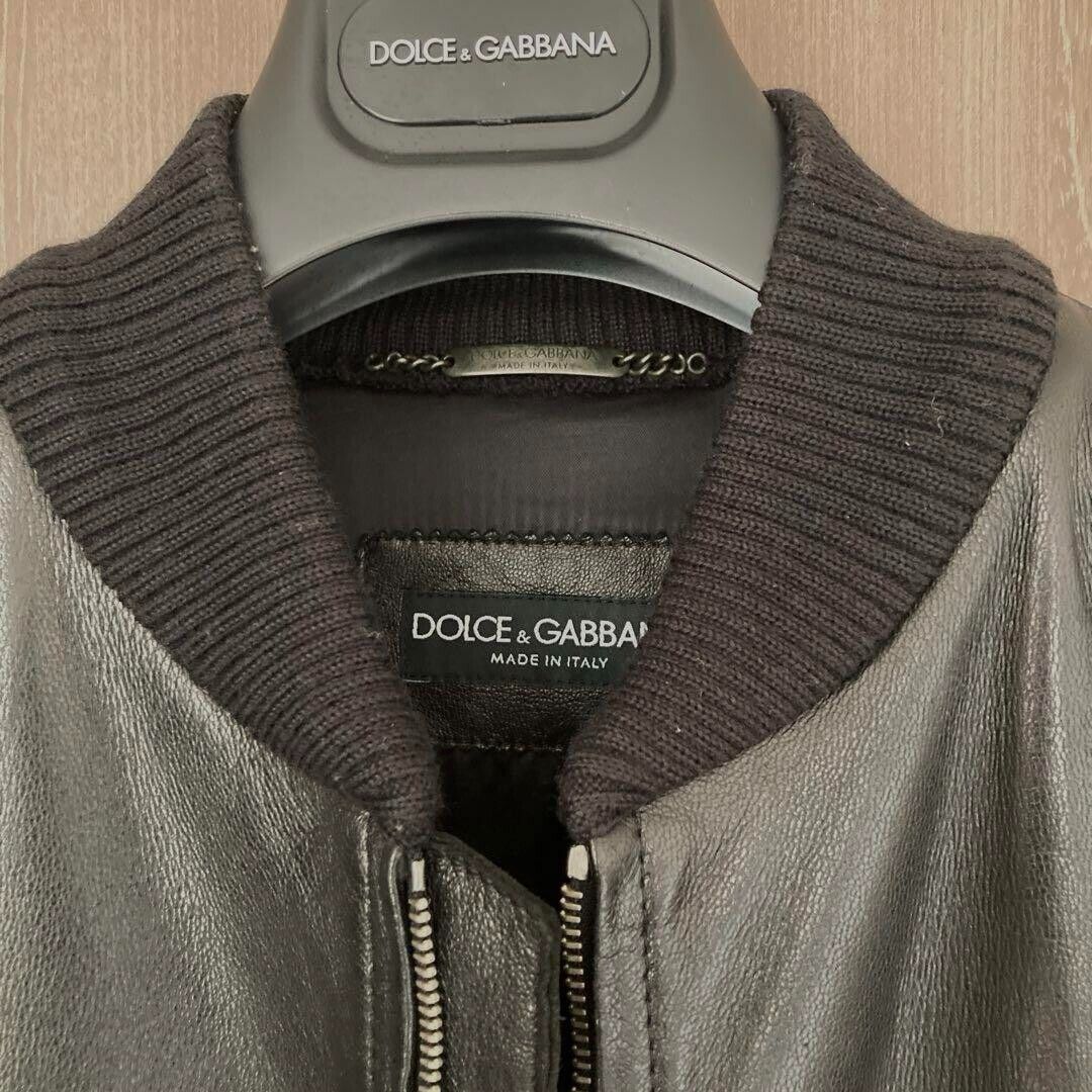 DOLCE & GABBANA Jacket Women's Size 46 Leather Black LS DOLCE & GABBANA Jacket Women's Size 46 Leather Black LS