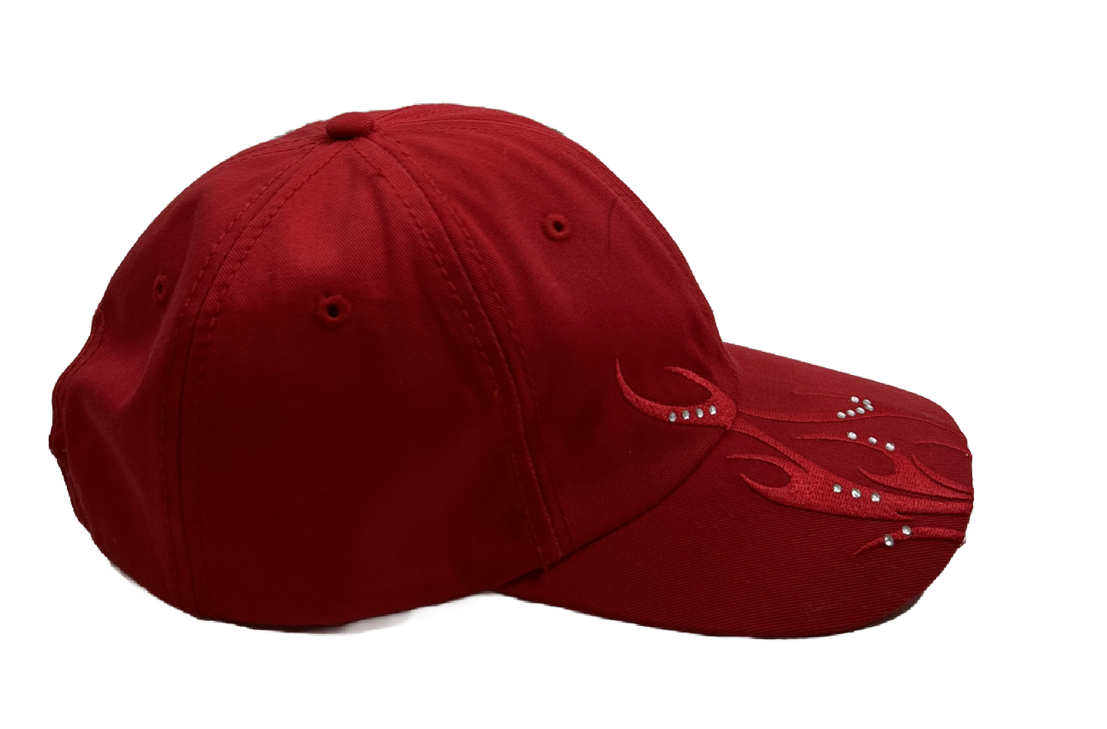 Peterbuilt Strap Back Hat Cap Red Flames Rhinesto… - image 6