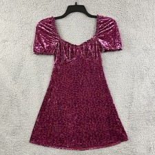 Urban Outfitters Velvet Burnout Mini Dress Sz XS Floral Babydoll Party Girl Y2K