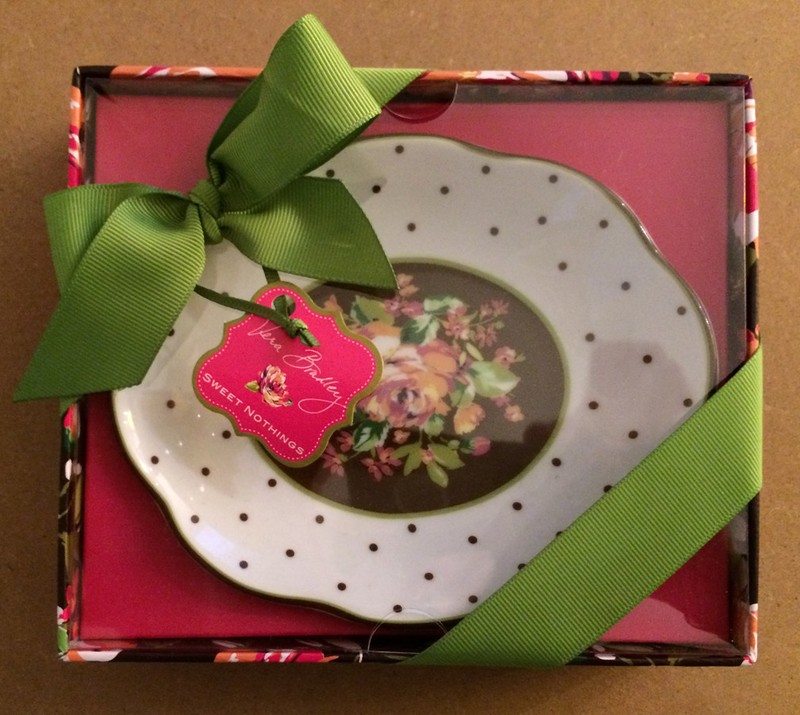 vera bradley decorative floral plate dish pink green rose 7 inch dishwasher safe