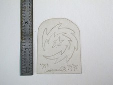 vtg 1960s 1970s Tattoo acetate stencil Star and Lightning signed SKY2