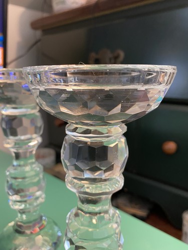 2 Heavy Crystal Pillar Candle Holders (Wedding Centerpeice) 8' Tall - Picture 12 of 15