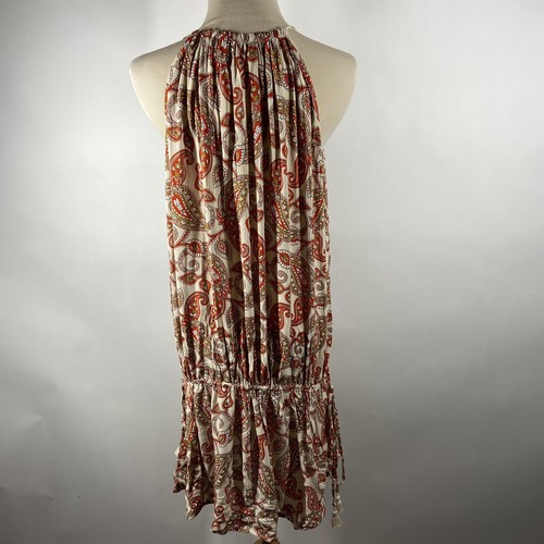 Show Me Your Mumu SMYM XS Extra Small Lasso Mini Dress Paisley Print Tan Red Q9 - Picture 6 of 8