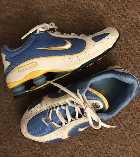 Zapatos Deportivos Nike Shox Talla 6y Juvenil Azul Blanco Amarillo | eBay