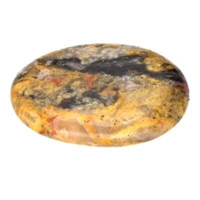 LEBENSQUELLE PLUS Crazy Lace Agate Slice Stone | Flat Gemstone Massage Stone Fidget