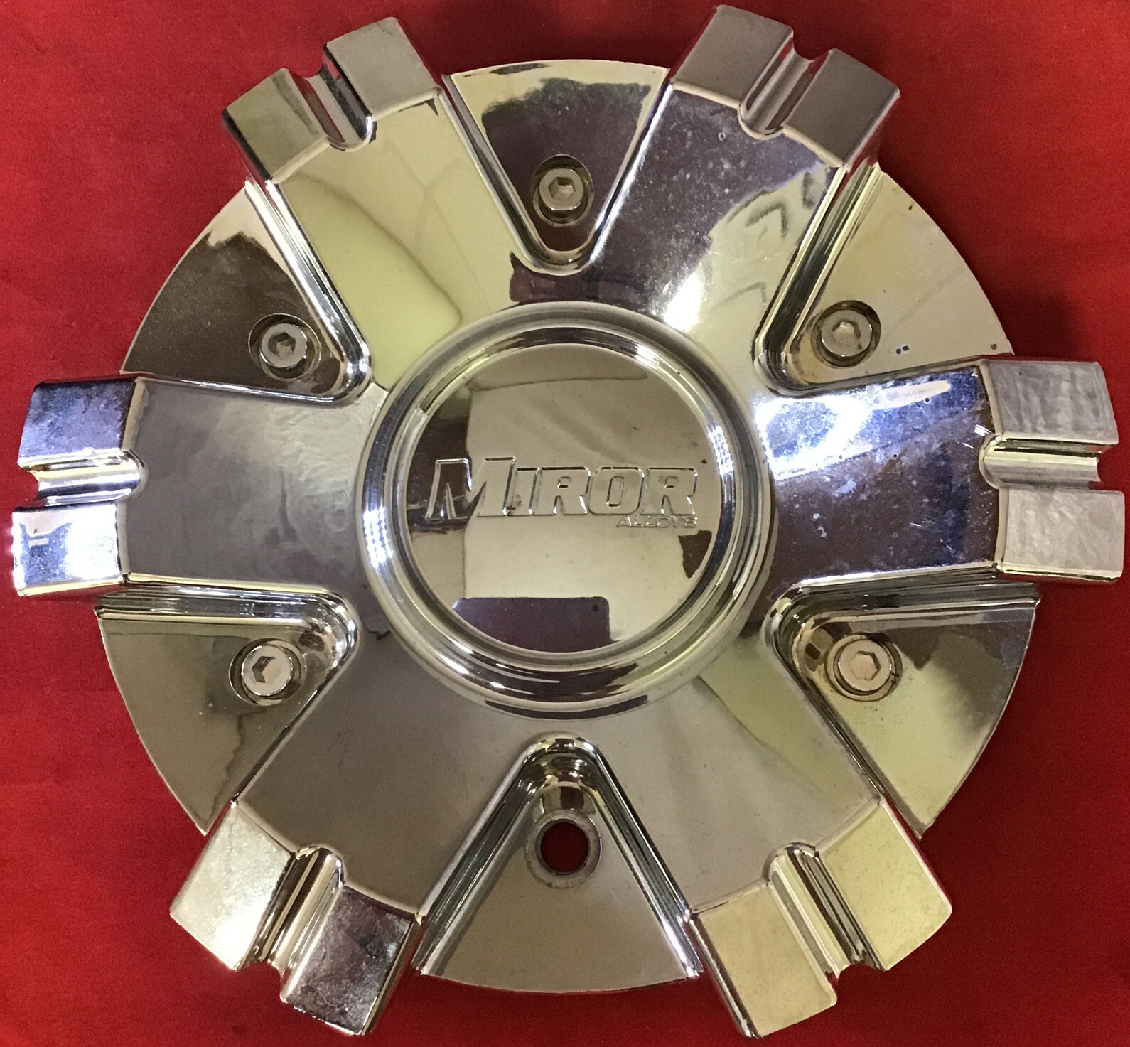 ONE LIKE NEW  MIROR CUSTOM WHEELS CENTER CAP CAP-577L202  CHROME ABS 9935-image